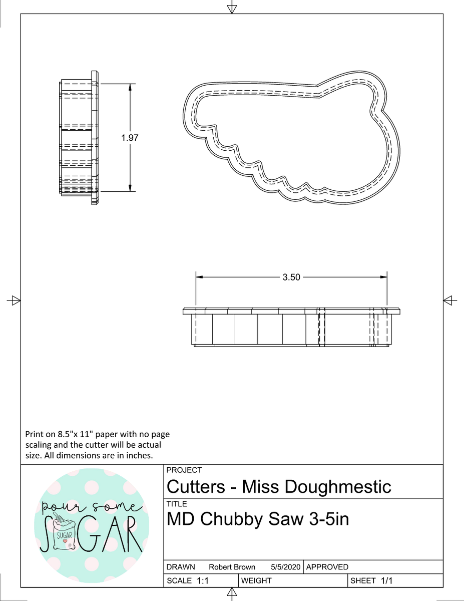 Miss Doughmestic Chubby Mushroom Cookie Cutter/Fondant Cutter or STL D –  Pour Some Sugar, LLC