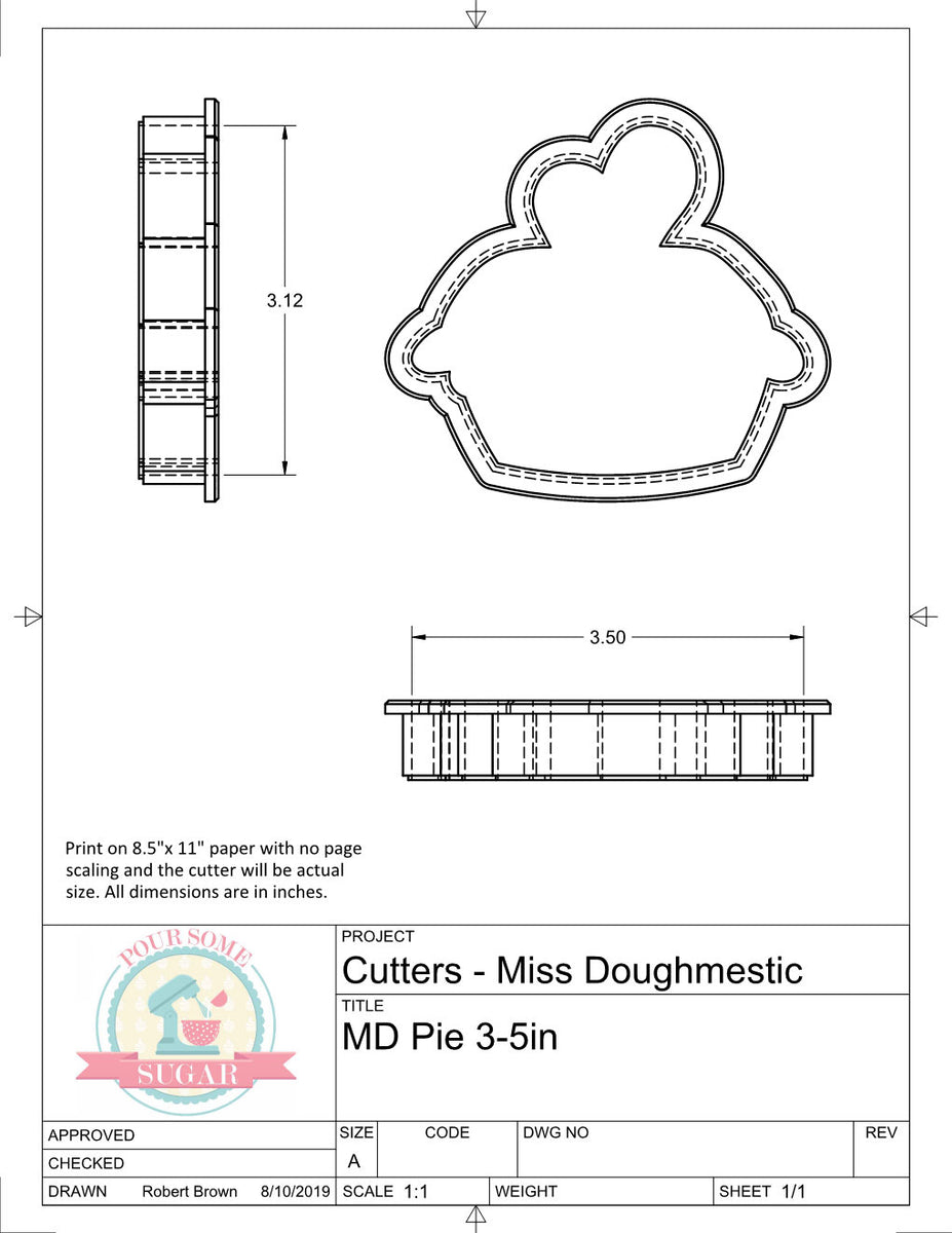 Miss Doughmestic Chubby Mushroom Cookie Cutter/Fondant Cutter or STL D –  Pour Some Sugar, LLC