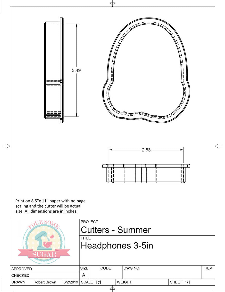 Hot Dog Cookie Cutter and Fondant Cutter Choice of Two Designs Guideline  Sketches to Print Below 