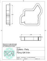 Fancy Gift Cookie Cutter/Fondant Cutter or STL Download