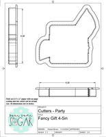 Fancy Gift Cookie Cutter/Fondant Cutter or STL Download