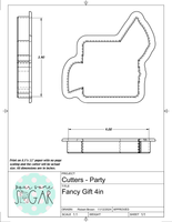 Fancy Gift Cookie Cutter/Fondant Cutter or STL Download