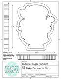 Sugar Ranch Baker Gnome 1 Cookie Cutter/ Fondant Cutter or STL Download