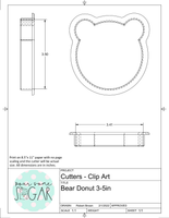 Bear Donut Cookie Cutter/Fondant Cutter or STL Download