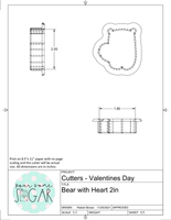 Bear with Heart Cookie Cutter/Fondant Cutter or STL Download