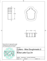 Miss Doughmestic Boba/Latte Cup Cookie Cutter/Fondant Cutter or STL Download