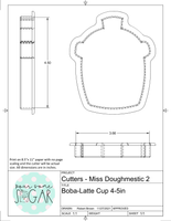 Miss Doughmestic Boba/Latte Cup Cookie Cutter/Fondant Cutter or STL Download