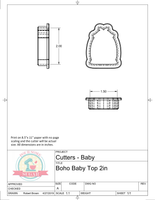 Boho Baby Outfit Cookie Cutters/Fondant Cutters or STL Downloads