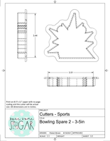 Bowling Strike 2 Cookie Cutter/Fondant Cutter or STL Download