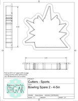 Bowling Strike 2 Cookie Cutter/Fondant Cutter or STL Download