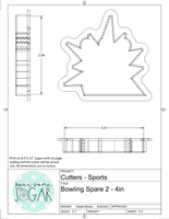 Bowling Strike 2 Cookie Cutter/Fondant Cutter or STL Download