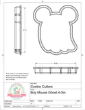 Boy Mouse Ghost Cookie Cutter/Fondant Cutter or STL Download