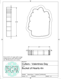 Bucket of Hearts Cookie Cutter/Fondant Cutter or STL Download