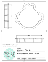 Bumble Bee Donut 1 Cookie Cutter/Fondant Cutter or STL Download