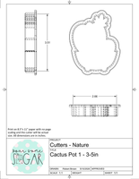 Cactus Pot 1 Cookie Cutter/Fondant Cutter or STL Download