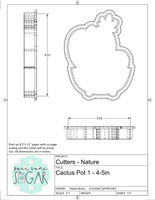 Cactus Pot 1 Cookie Cutter/Fondant Cutter or STL Download