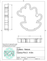 Cactus Pot 2 Cookie Cutter/Fondant Cutter or STL Download