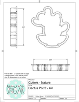 Cactus Pot 2 Cookie Cutter/Fondant Cutter or STL Download