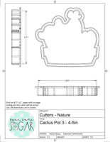 Cactus Pot 3 Cookie Cutter/Fondant Cutter or STL Download