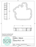 Cactus Pot 3 Cookie Cutter/Fondant Cutter or STL Download