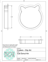 Cat Donut Cookie Cutter/Fondant Cutter or STL Download