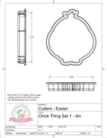 Chick Easter Set or Individual Cookie Cutters/Fondant Cutters or STL Downloads