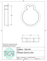 Chicken Donut Cookie Cutter/Fondant Cutter or STL Download