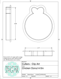 Chicken Donut Cookie Cutter/Fondant Cutter or STL Download