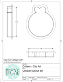 Chicken Donut Cookie Cutter/Fondant Cutter or STL Download