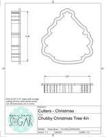 Chubby Christmas Tree Cookie Cutter/Fondant Cutter or STL Download