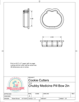 Medicine Pill with Bow (Skinny)/Chubby Medicine Pill with Bow Cookie Cutters/Fondant Cutters or STL Download