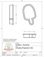 Chubby Popsicle Cookie Cutter/Fondant Cutter or STL Download