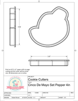 Cinco de Mayo/ Dia de los Muertos Set Cookie Cutters or Fondant Cutters