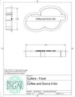 Coffee and Donut (We Go Together Like) Cookie Cutter/Fondant Cutter or STL Download