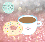 Coffee and Donut (We Go Together Like) Cookie Cutter/Fondant Cutter or STL Download