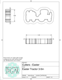 Easter Tractor (SUPER SKINNY) Cookie Cutter/Fondant Cutter or STL Download