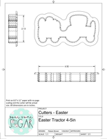 Easter Tractor (SUPER SKINNY) Cookie Cutter/Fondant Cutter or STL Download