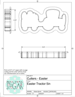 Easter Tractor (SUPER SKINNY) Cookie Cutter/Fondant Cutter or STL Download