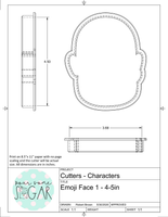 Emoji Face 1 Cookie Cutter/Fondant Cutter or STL Download