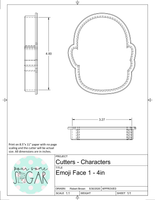 Emoji Face 1 Cookie Cutter/Fondant Cutter or STL Download