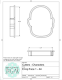 Emoji Face 1 Cookie Cutter/Fondant Cutter or STL Download