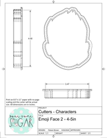 Emoji Face 2 Cookie Cutter/Fondant Cutter or STL Download