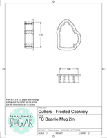 Frosted Cookiery Beanie Mug Cookie Cutter/Fondant Cutter or STL Download