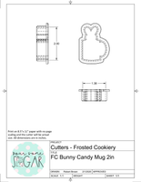 Frosted Cookiery Bunny Candy Mug Cookie Cutter/Fondant Cutter or STL Download