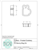 Frosted Cookiery Bunny Mug Cookie Cutter/Fondant Cutter or STL Download