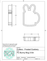 Frosted Cookiery Bunny Mug Cookie Cutter/Fondant Cutter or STL Download