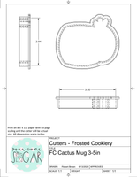 Frosted Cookiery Cactus Mug Cookie Cutter/Fondant Cutter or STL Download