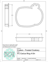 Frosted Cookiery Cactus Mug Cookie Cutter/Fondant Cutter or STL Download