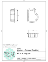 Frosted Cookiery Cat Mug Cookie Cutter/Fondant Cutter or STL Download