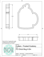 Frosted Cookiery Chick Mug Cookie Cutter/Fondant Cutter or STL Download